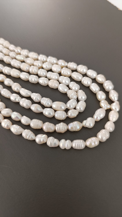 1 مروارید آب شیرین باروک سفید براق برای ساخت گردنبند و دستبند