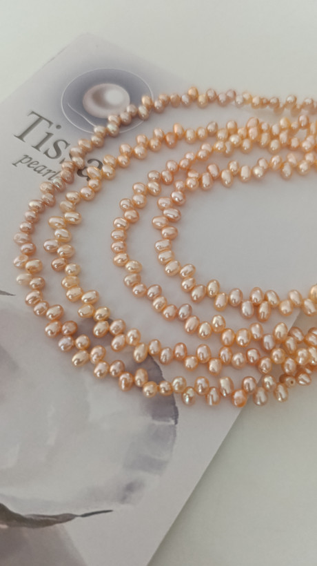 خرید ریسه مروارید پرورشی چپ و راستی سوراخ از بغل بسیار با کیفیت و درخشان